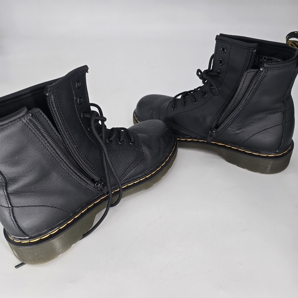 Dr martins Junior 1460 Softy T Leather Lace Up Boots black size boys 4 girls 5 - Picture 7 of 11